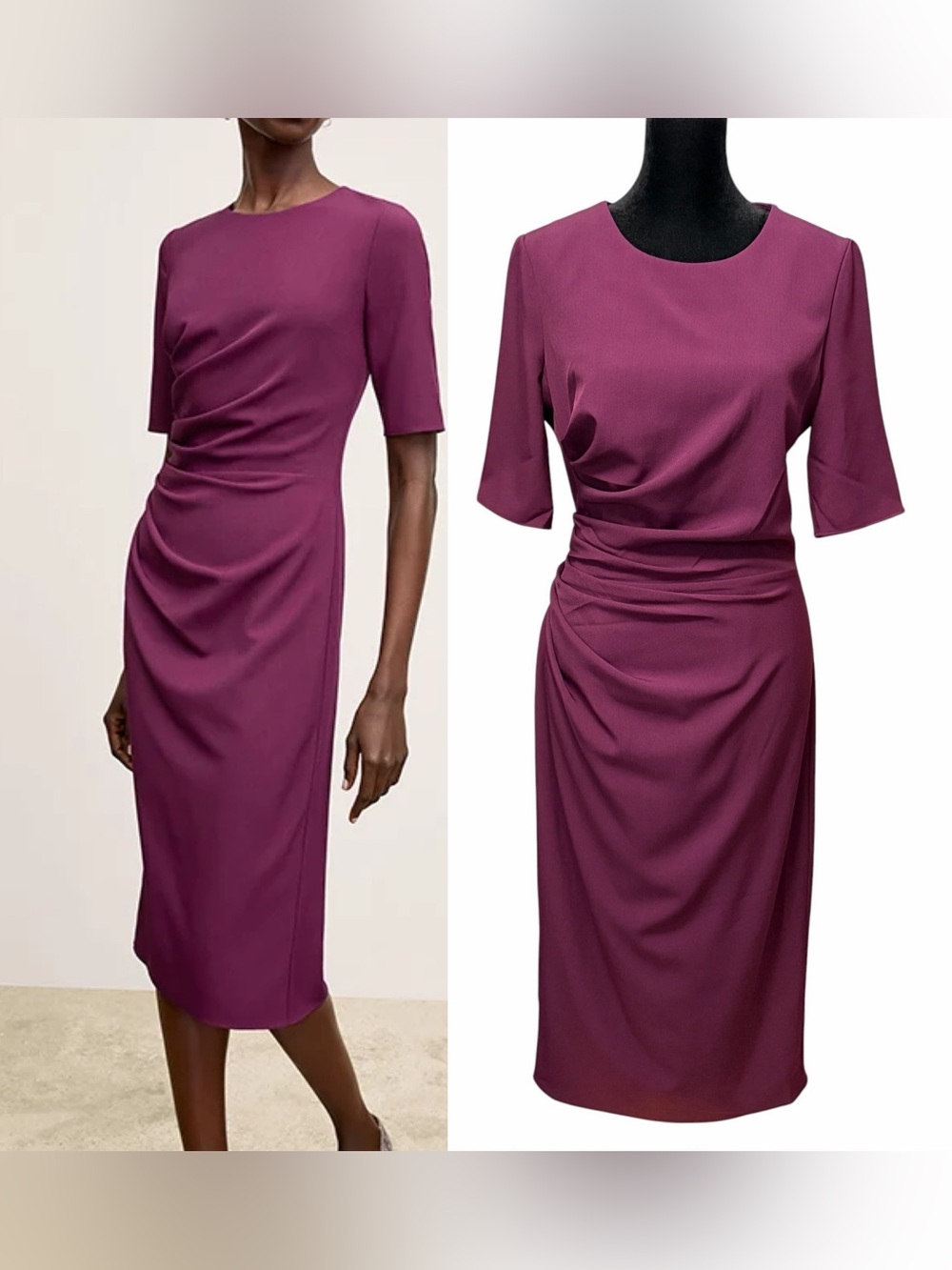 MM LaFleur Ciela Dress Midi Pencil Quiet Luxury Office Professional Fall Size 4